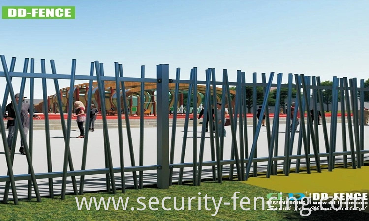 Powder Coated Steel Bar Random Welded Stem Wall Barreaudage for Yard Garden Home Villa School Playground Jungle Boundary